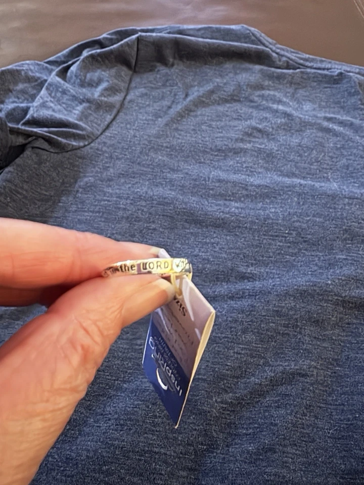 Nuevo con etiquetas Anillo de Plata Talla 6 Proverbios 3:5 Versículo Bíblico Escritura Foto 3 de 4