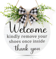 12"x12" Please Remove Your Shoes Front Door Sign Welcome Door Sign Shoes Off Sig