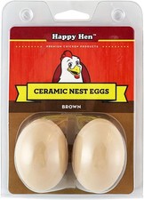 Durvet - Happy Hen 698884 Ceramic Nest Eggs - Brown, 2 Pack