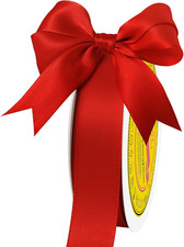 Double Face Satin Ribbon 7/8 inch X 25 Yards Polyester Red Ribbon for Gift Wrapp