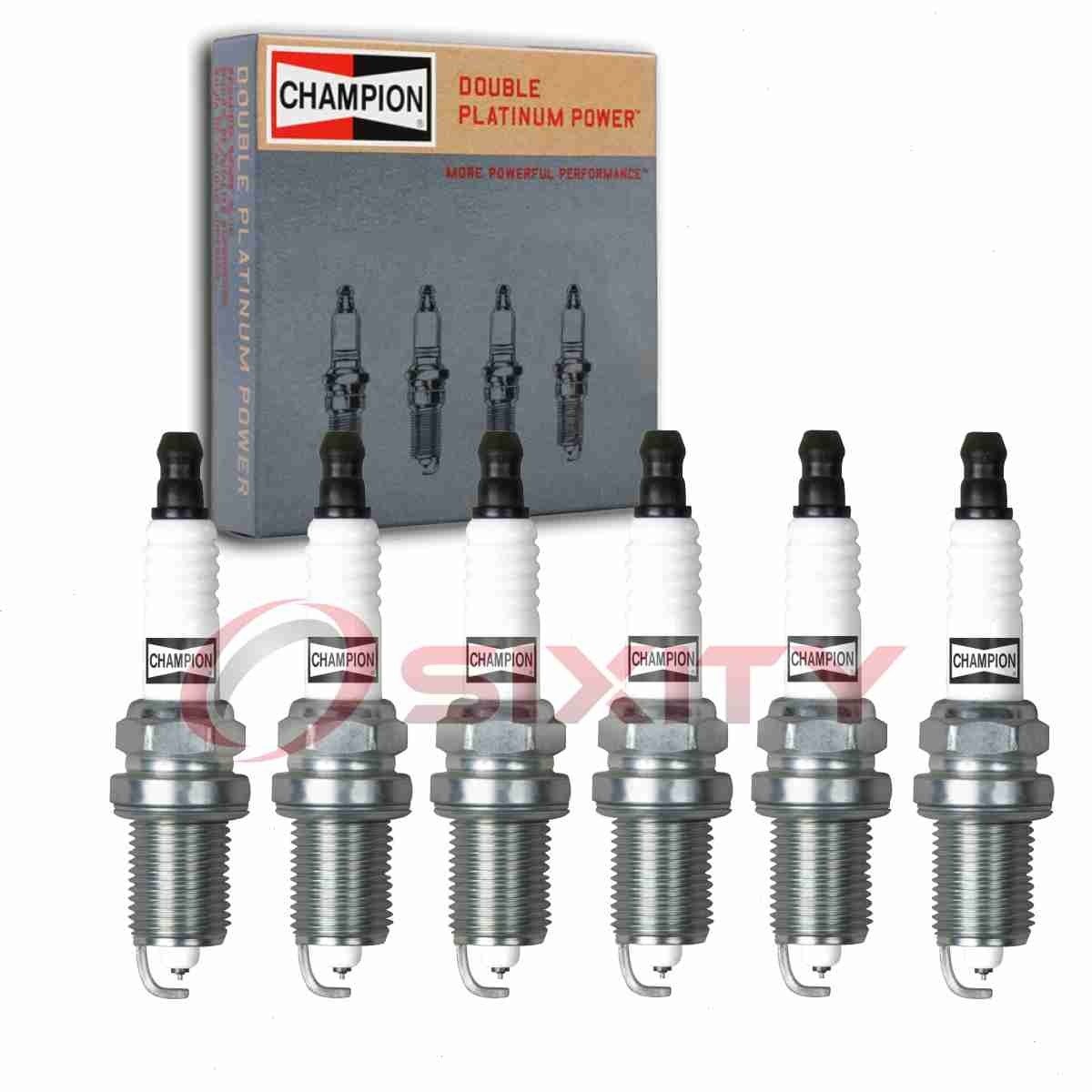 6 pc Champion Double Platinum 7318 Spark Plugs for ZFR6K11 SK20R11 RC12PMPB4 wc