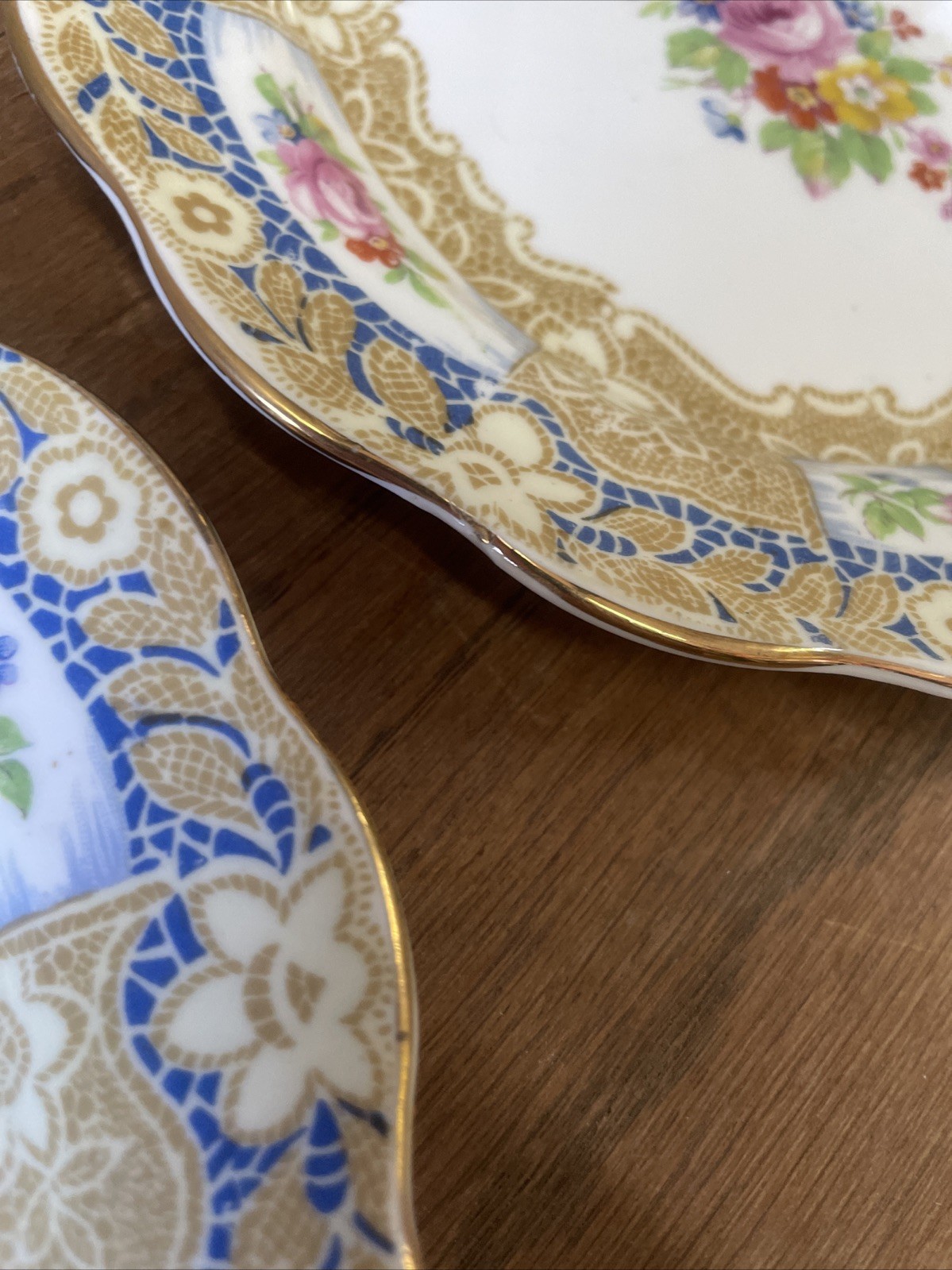 Rare Royal Albert Crown China Valentine Bread  Plates Plate Set 4