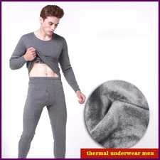 Winter Thermal Underwear Long Johns Men's Keep Warm Tops + Pants Set Thick
