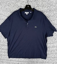 Lacoste Polo Shirt Mens 3XL Navy Regular Fit Classic Croc Logo EUC