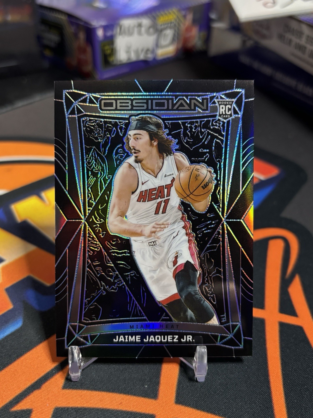 2023-24 Panini Obsidian Jaime Jaquez Jr. #28 Electric Etch Blue Rookie 15/30