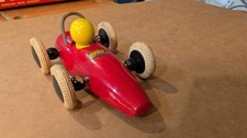 Vintage wood toy RACE CAR RED BRIO MADE IN SWEDEN