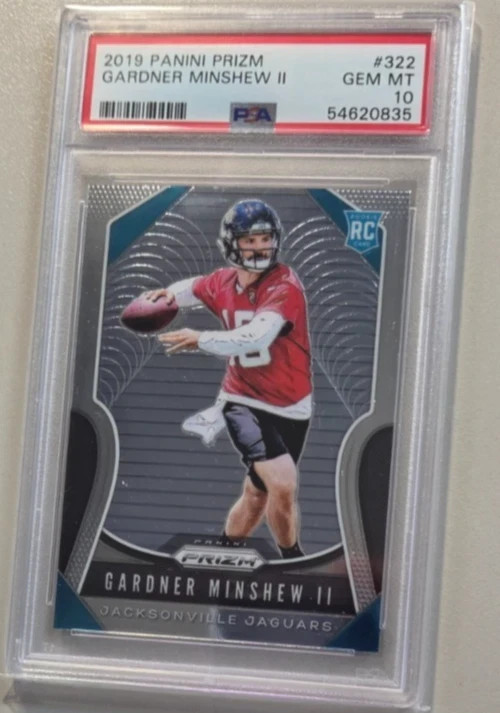 2019 PANINI PRIZM #322 GARDNER MINSHEW II ROOKIE Cardinals PSA 10 (B)