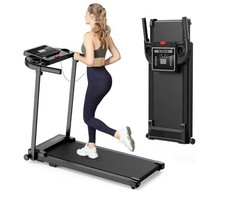 Foldable Electric Treadmill with LCD Display and Compact Home Fitness Design