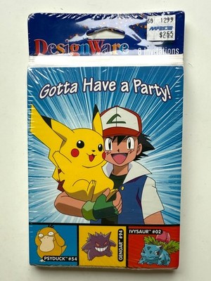 Pokemon DesignWare Invitations - Sealed Vintage - 1999 - Gengar - Psyduck