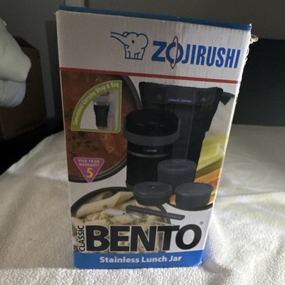 Zojirushi SL-GRE18 Classic Bento 20oz Insulated Lunch Jar w/Bag 3 Comp Black