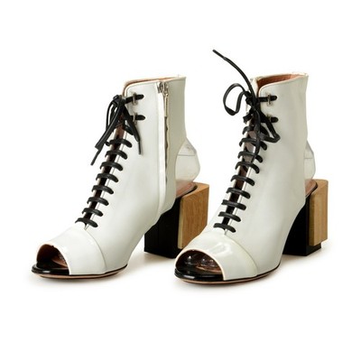 Hugo Boss Runway Edition Women's ''Blocky Bootie'' Open Toe Shoes US 7 IT 37