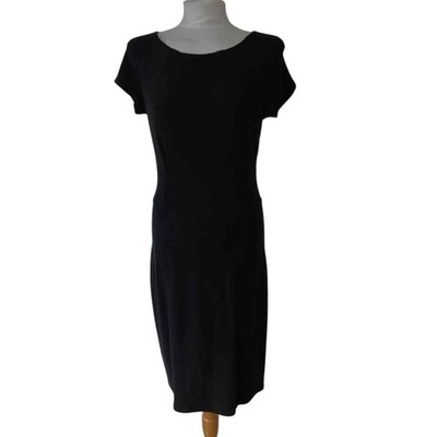 La Perla Black Midi Dress Womens UK 14 IT 46 Floral Lace Stretch Cap Sleeve 