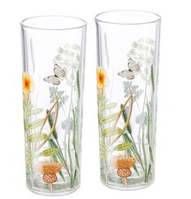 Gilde Wild Flowers 2x Trinkglas Blüten Bella Vita 59365 16 cm h, Ø 6 cm