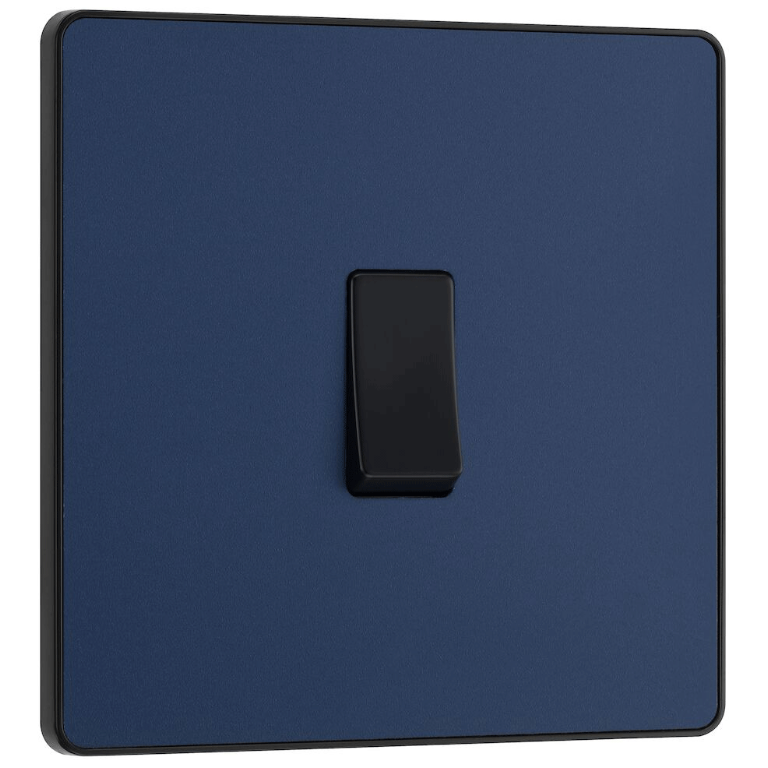 BG Evolve Single Light Switch 20A 16AX 2 Way Matt Blue - PCDDB12B