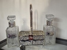 Vintage Silver Plated Tantalus Set – Austrian Glass Decanters Made In England