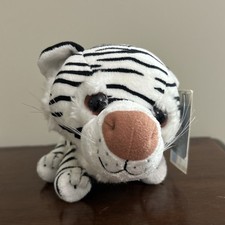 Toys R Us White Siberian Tiger Big Head First Plush Stuffed Animal w/ tag 6"