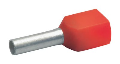 Klauke 871/8 Zwillingsaderendhülsen isoliert, 1 mm², 15 mm, rot (8718), 100 Stck