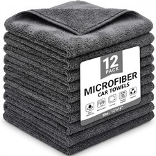 12 Pack Microfiber Cleaning Cloth for Cars, 12" X 12" Car Microfiber Towels,