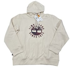 Timberland Embroidered Chest Logo Hoodie Cream Sweatshirt Size XL Retail 70 