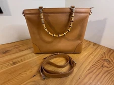 Mark & Graham EMILY BAMBOO LEATHER TOTE, Camel