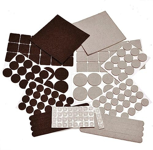 Two Color Pad 165 Piece Two Colors - Variety Size Furniture Felt Pads. Self Adhesive ...