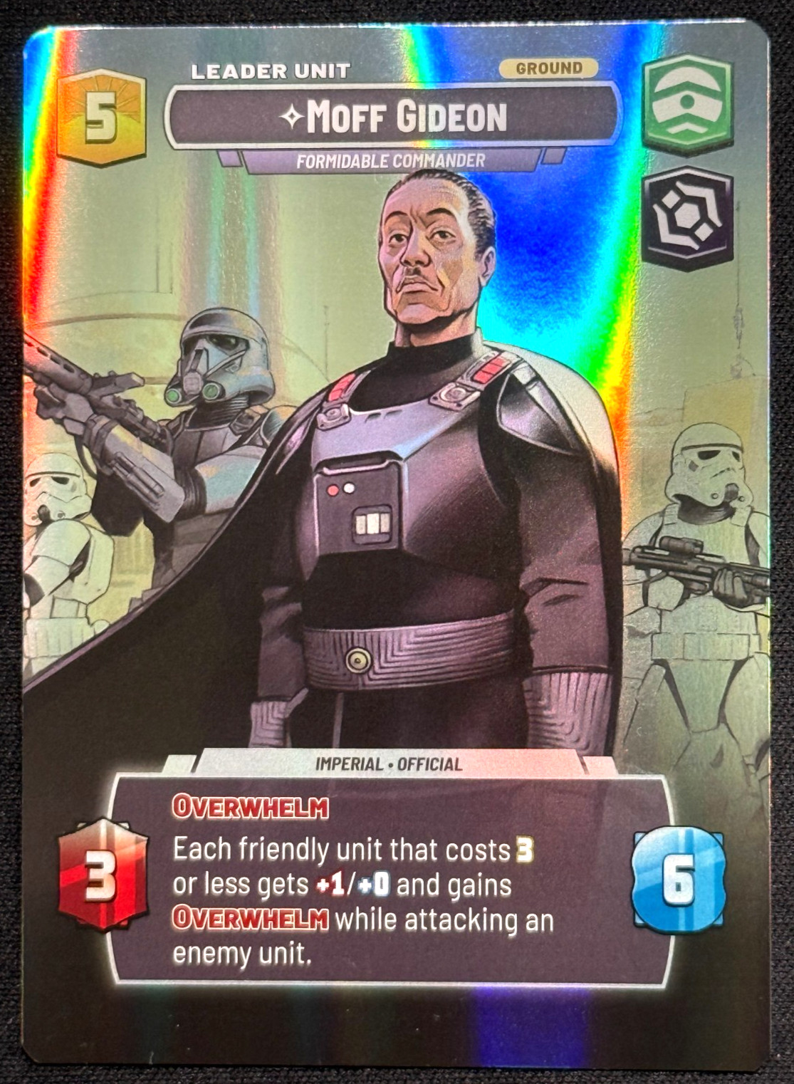 Star Wars Unlimited Showcase Moff Gideon SHD #269 Near Mint NM Leader