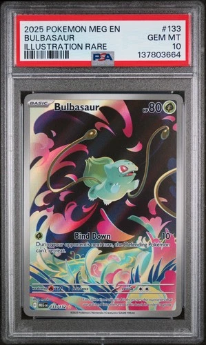 2025 POKEMON MEG EN-MEGA EVOLUTION ILLUSTRATION RARE #133 BULBASAUR PSA 10