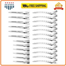 65Pcs Duck Billed Hair Clips Metal Silver Alligator Styling Sectioning Pin Curl