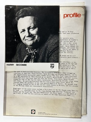 Harry Secombe Press Kit Foto X2 Original Biografie Promotion Ca. 1970er