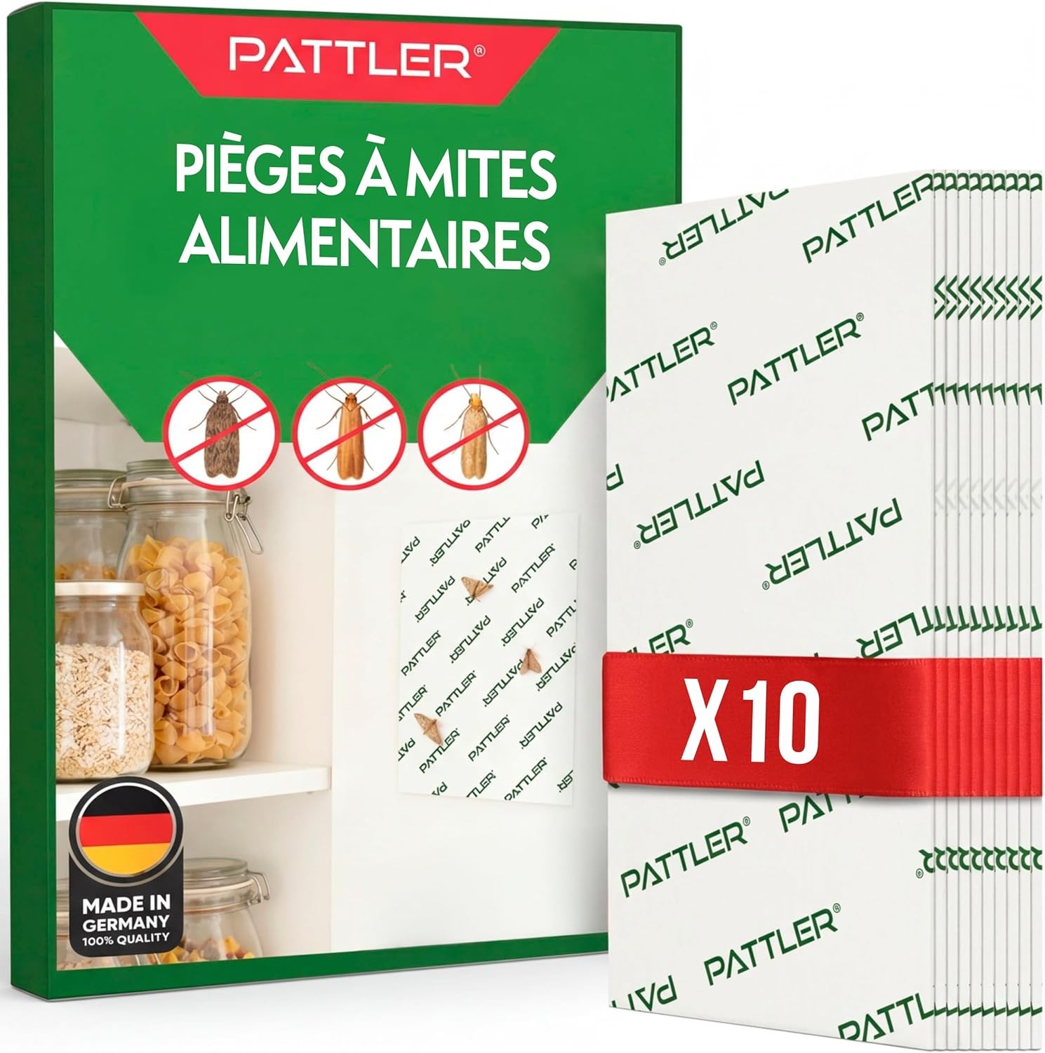 Piège à mites alimentaires puissant sans insecticide lot de 10 plaques collantes