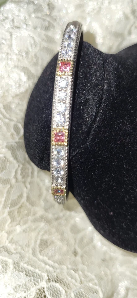  Puño Judith Ripka 14k rosa y oro revestido amarillo y Diamonique tamaño pequeño/mediano Foto 4 de 4