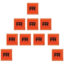 10 Pieces FR Warning Iron-On Embroidered Patches for Jeans, Hats, Jackets  B...