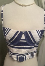 Victoria s Secret Bustier Top 34B- Cotton/Elastane New - Blue/white