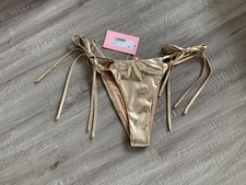 rozmiar 6 kiki metaliczny brąz nowe figi bikini