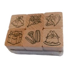 Wedding Stamp Pack Wooden Rubber Stamps Set Invitations Bridal Shower StampCraft