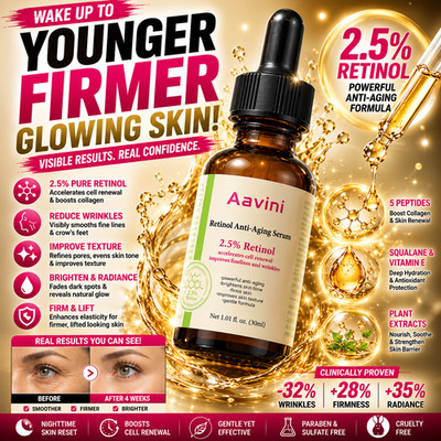 Aavini Retinol Face Serum   Firmer, Brighter & Younger Looking Skin