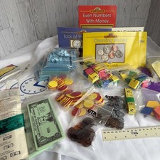 ETA Homeschool Large Math Lot Manipulative, Money, Coins, Base Ten Rods, Clocks