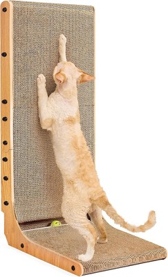 EHEYCIGA Cardboard Cat Scratcher for Indoor Cats, 32 Inch L 17x13.1x32, Brown 