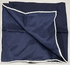Banana Republic Pocket Square Handkerchief Blue And White 100% Silk New