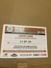 Celtic v Dundee VIP Ticket 20/9/2015