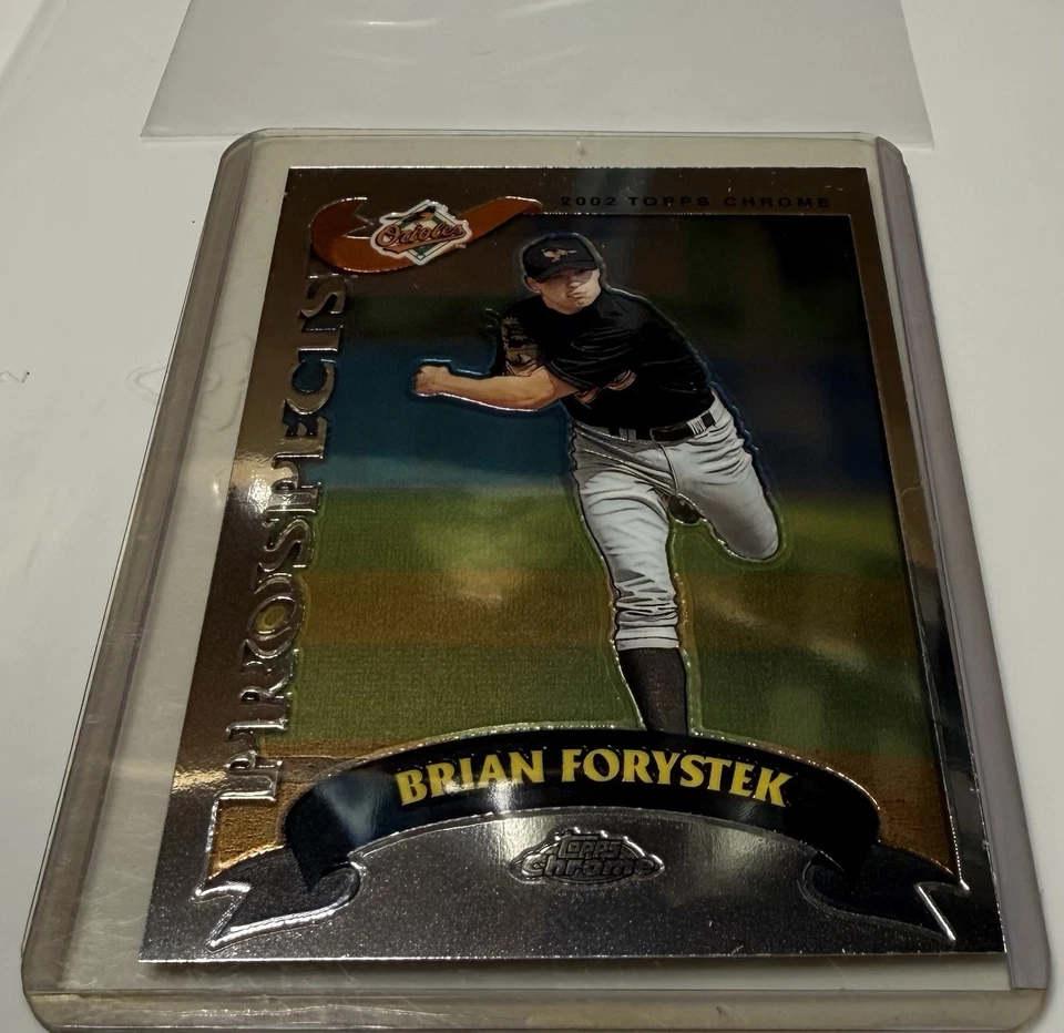 Brian Forystek 2002 Topps Chrome Trading Card Prospects T208 Baltimore Sleeves - Image 4 of 4