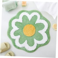 Flower Shaped Bath Rug - Non-Slip Water Absorbent Bathroom Mat - Sage Green