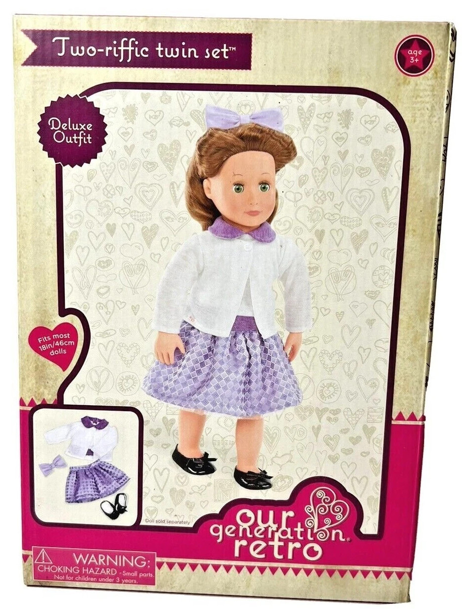 OUR GENERATION Retro Deluxe Outfit TWO-RIFFIC TWIN SET for 18" Doll  NEW