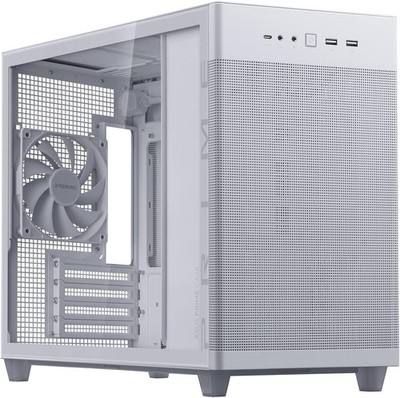 ASUS Prime AP201 Tempered Glass MicroATX Gehäuse weiß 33 Liter, USB-C Anschluss