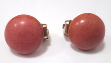 ORECCHINI Donna Corallo Rosso Pasta Tondo Lab 18mm  CON CHISURA A MOLLE "CLIP"