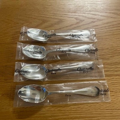 Christofle Silver Plated Engraved Coated Cutlery 4 Pieces