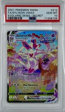 sylveon vmax pokemon card price 2021 Pokemon Sword & Shield Evolving Skies Sylveon VMAX -Secret PSA 10 211/203