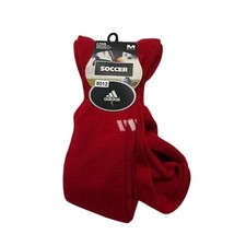 NEW 2 Pairs Adidas Soccer Socks Over The Calf Red/White Mens Shoe Size M 5-8.5