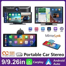 9" 9.26" Portable Car Stereo Wireless Carplay  Android Auto Radio Touch Screen