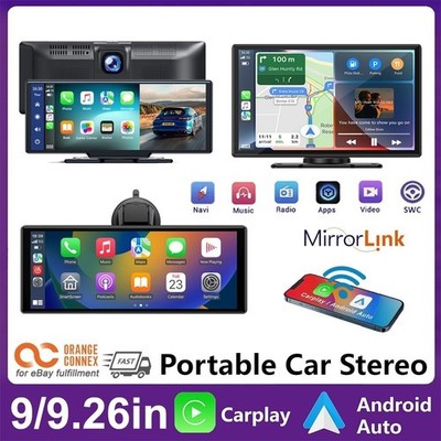 9'' 9.26'' Portable Car Stereo Wireless Carplay & Android Auto Radio Touch Screen